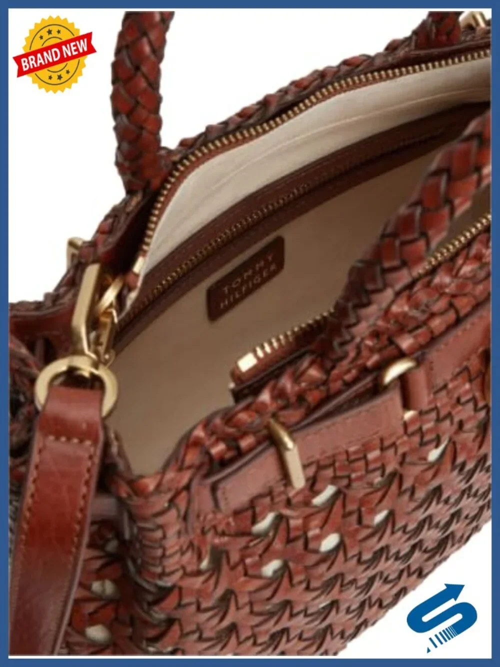 Small Leather Tote Bag with Zipper, Lightweight Everyday Purse